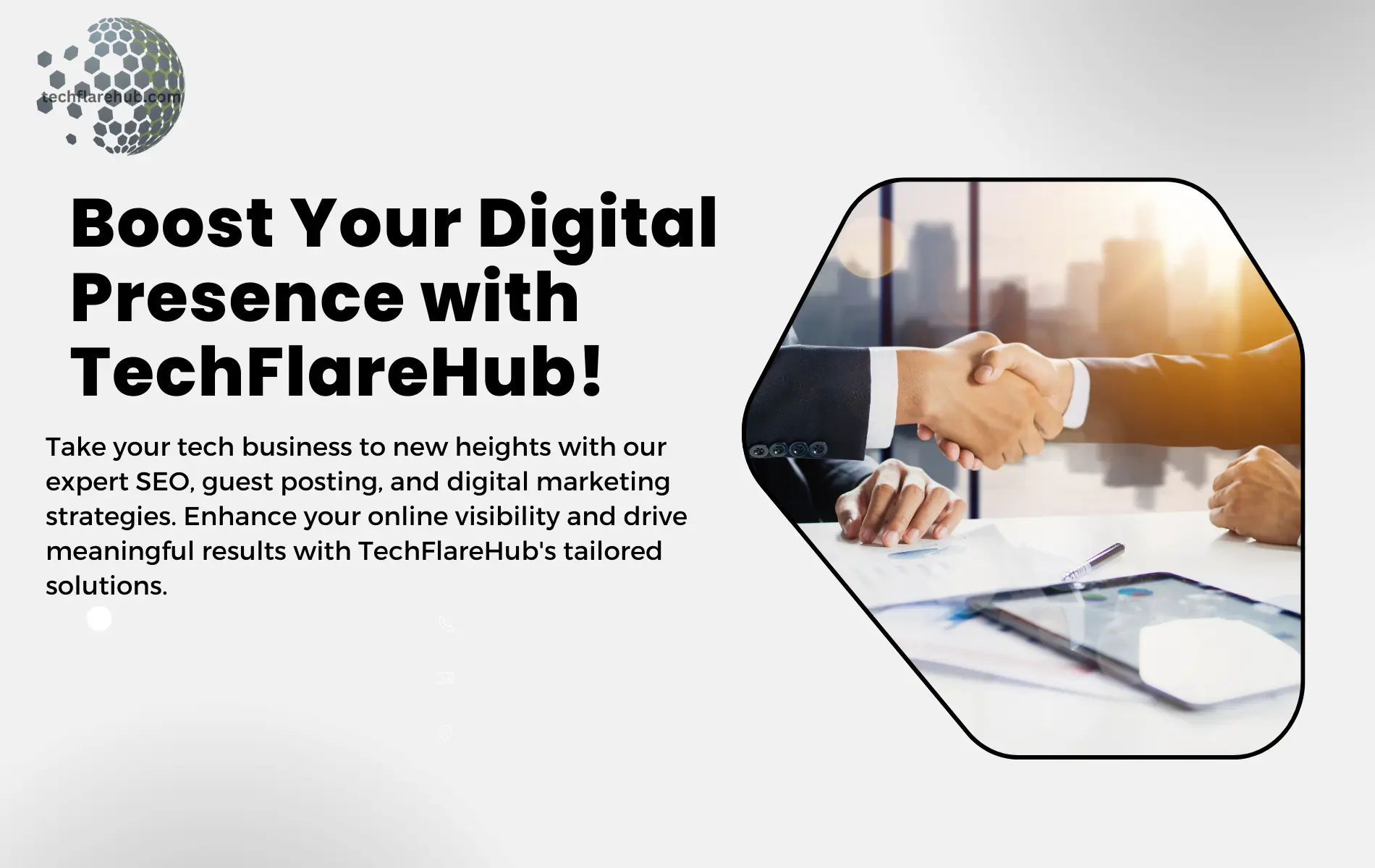 Boost Your Digital Presence with TechFlareHub, showcasing SEO, guest posting, and digital marketing strategies to enhance online visibility.