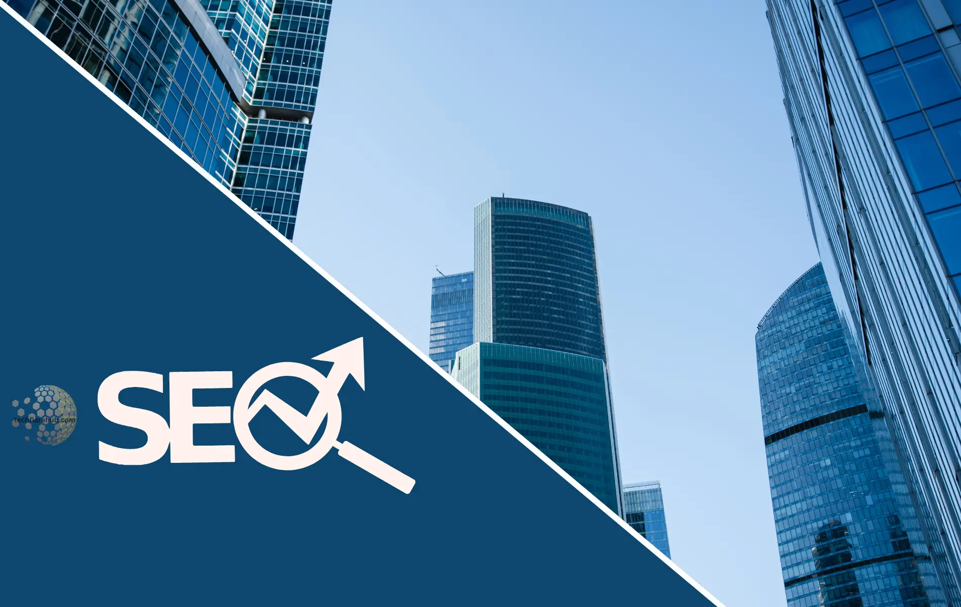 SEO report with city skyline background